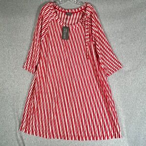 Ulla Popken selection Geometric Stripe Shift Dress Plus Size 20 / 22 NEW Texture